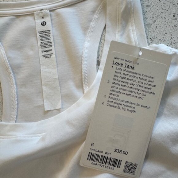 Lululemon Love Tank in White, Size 6 - Picture 5 of 9